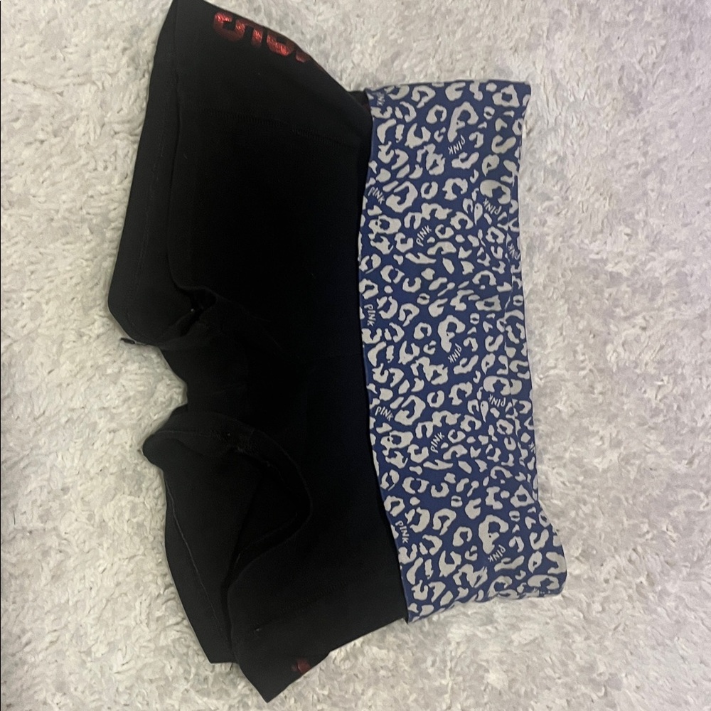 PINK Victoria's Secret Blue and White Leopard Print Briefs